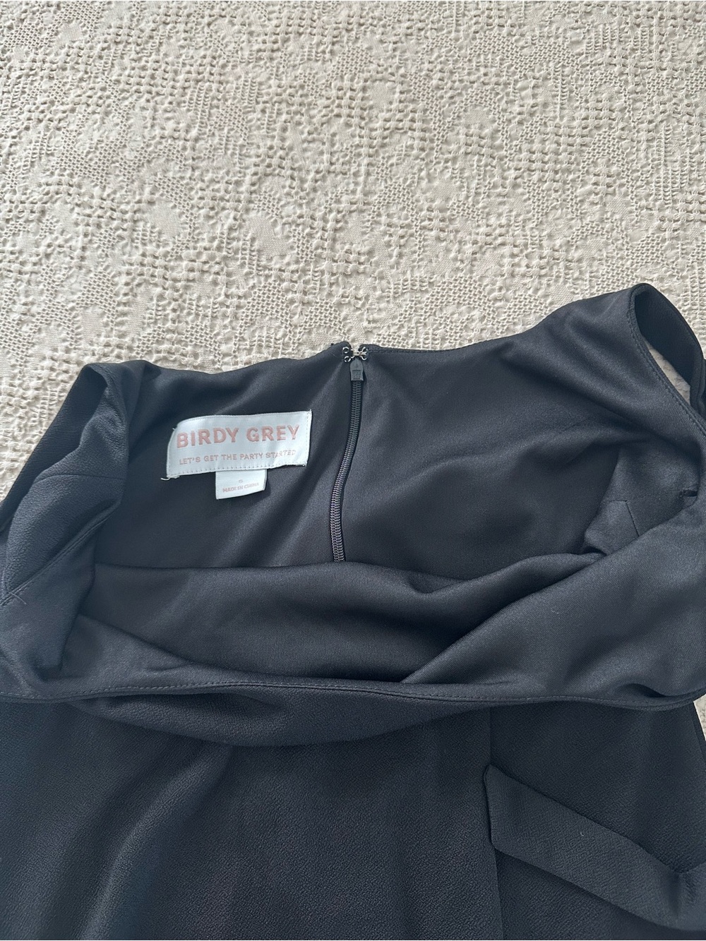 Birdie Grey Black Tie-Shoulder Maxi Dress S - Picture 8 of 16